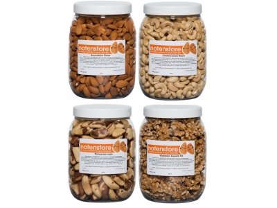Voordeelpakket noten 3 (amandelen, cashewnoten, paranoten en walnoten)
