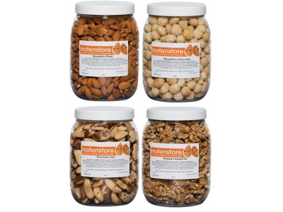 Voordeelpakket noten 4 (amandelen, macadamia, paranoten en walnoten)
